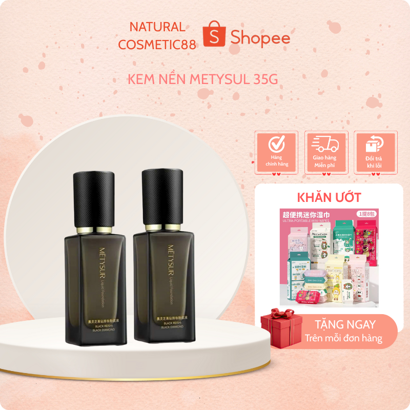 Kem nền dạng lỏng METSUR Kem nền trang điểm lâu trôi Kem che khuyết điểm dưỡng ẩm mềm 35g