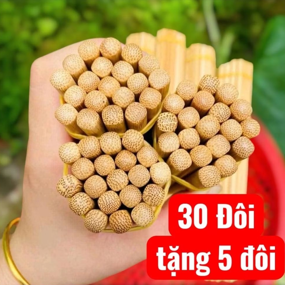 Đũa tre, đũa ăn cơm, 30 đôi tặng 5 đôi, dài 27 cm