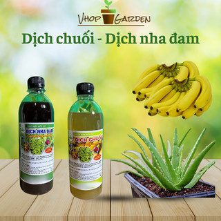  GE Dịch chuối dịch nha đam 1L phân bón lá giúp cây kích ra rễ mập thân xanh lá dành cho hoa lan hoa hồng và cây cảnh 