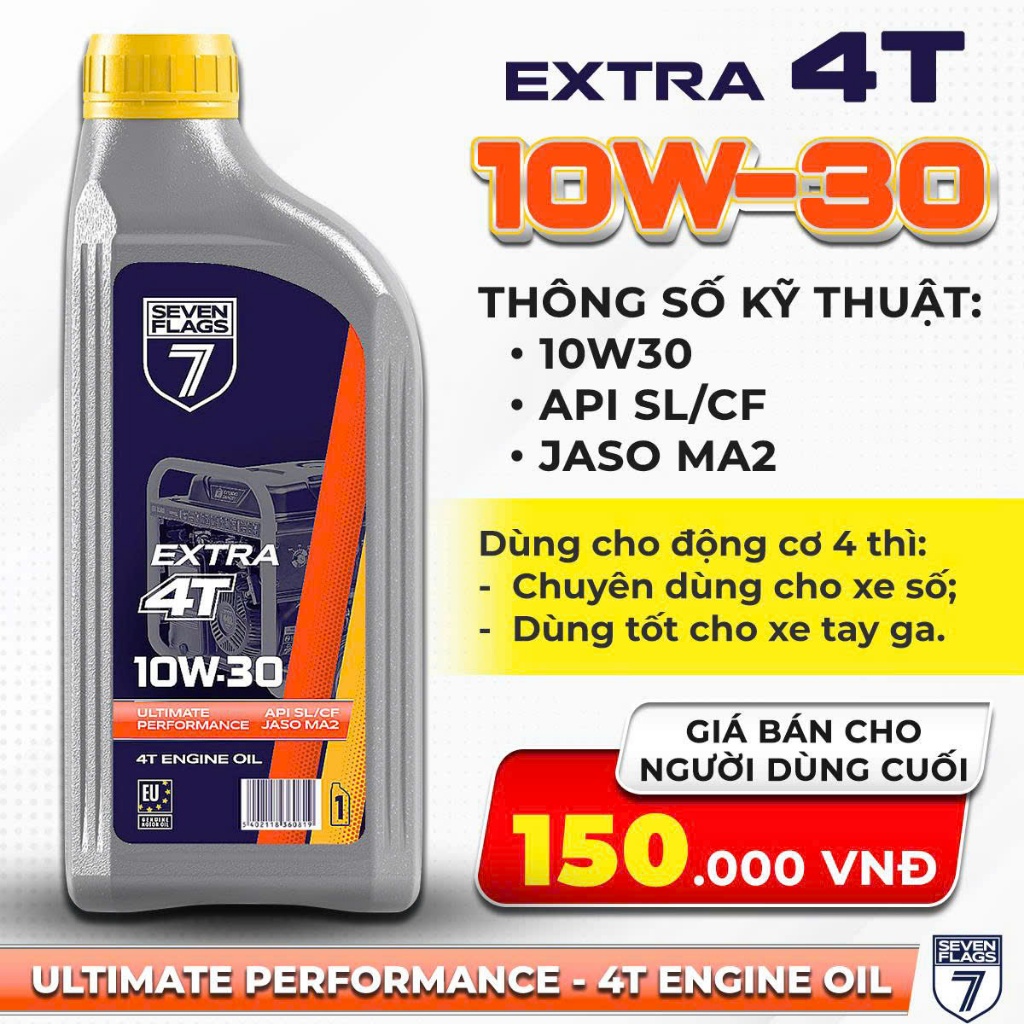 Nhớt xe máy Seven Flags - 7 FLAGS 10W30 1L - Thương hiệu Bỉ