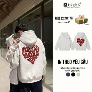   Tặng Hộp  Áo Hoodie nỉ bông cotton cao cấp ManifestMoreLove 350gsm in theo yêu cầu dày dặn ấm áp thoáng khí cá nhânhóa 