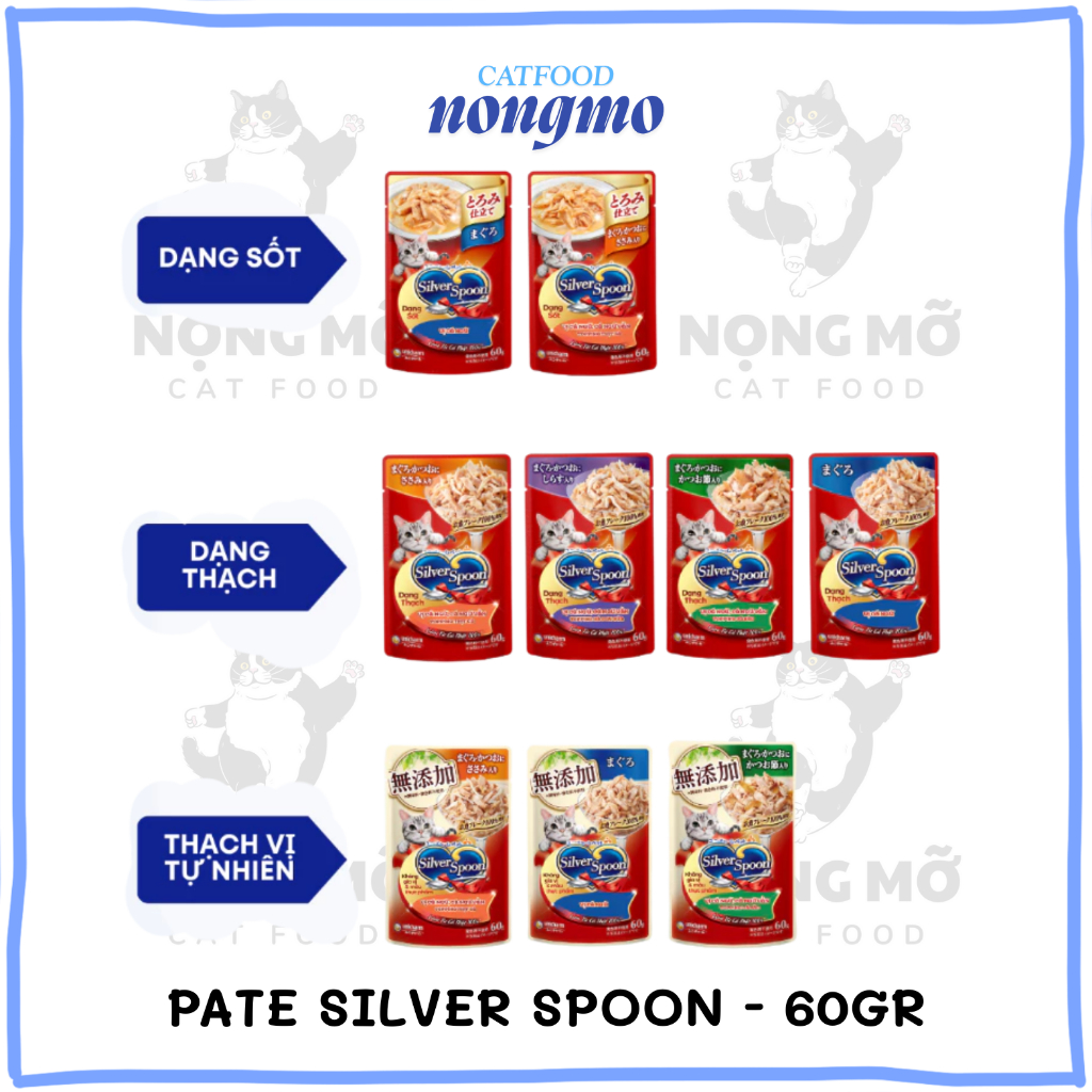[SILVER SPOON] PATE SILVER SPOON DÀNH CHO MÈO MỌI LỨA TUỔI DINH DƯỠNG, BỔ SUNG VITAMIN CHO MÈO - 60G