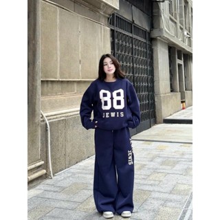 Set Nỉ Jewis Áo Sweater Mix Quần Suông Rộng In Số 88 Bản To Phong Cách Năng Động Cá Tính-HOTTREN 2025