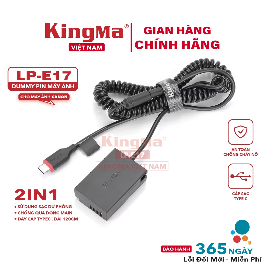 Dummy Pin LP-E17 Chính Hãng KingMa . For CANON LP-E17 ( Bảo Hành 12 Tháng)