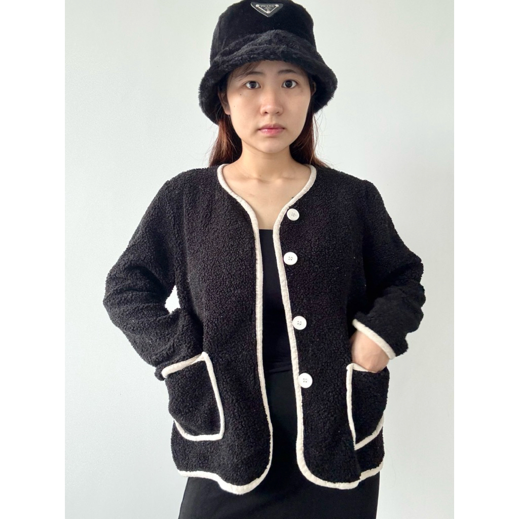 Khoác lông cừu tiểu thư free size <58kg