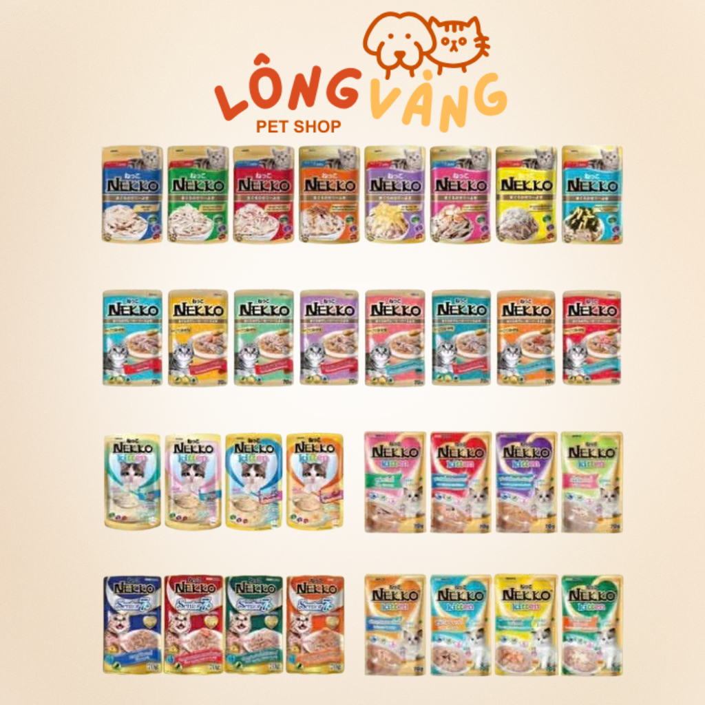 [Hàng công ty] Combo 12 gói pate NEKKO cho mèo, nekko gravy, nekko jelly, nekko creamy