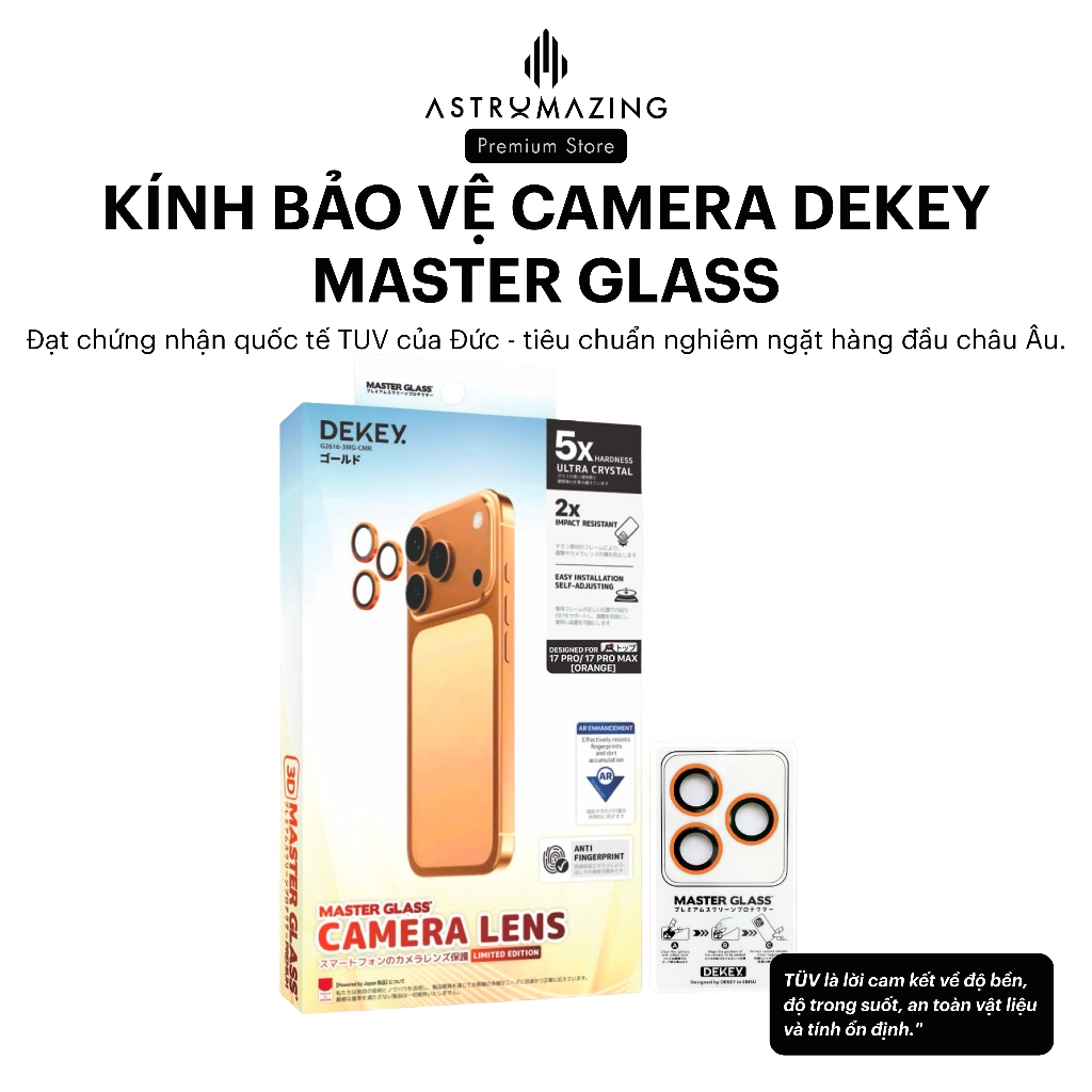 Kính bảo vệ camera Dekey 3D Master Glass Camera Lens iP 17 series