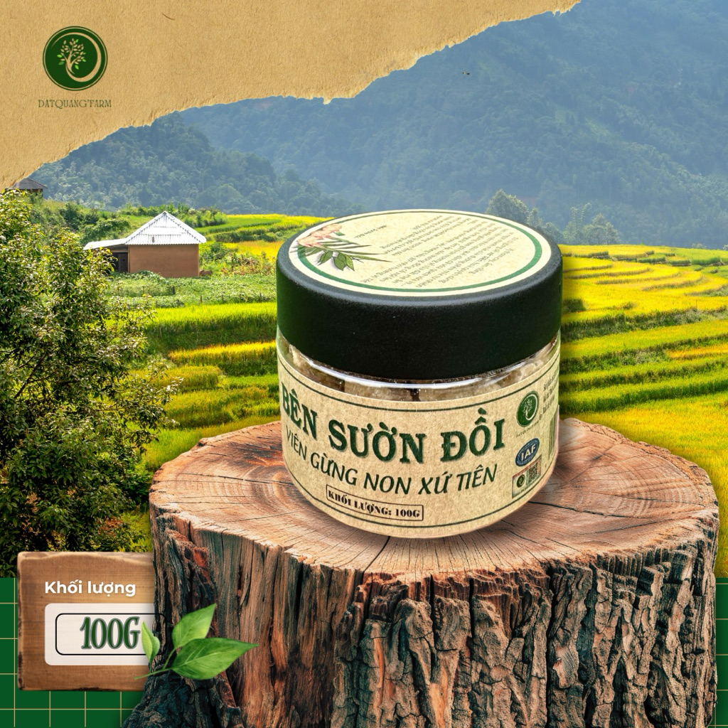 [Chính hãng] Viên gừng non 100g,bản cao cấp,thơm cay từ gừng sẻ quê và đường phèn nâu,ngừa cảm mua,h