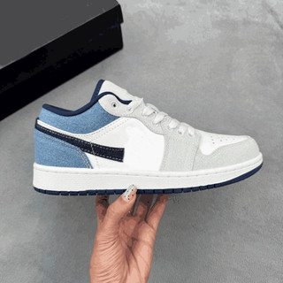 [ TẶNG HỘP BẢO VỆ GIÀY ] Giày thể thao JD1 Low SE ‘Light Denim’ IH0648-141, Giày thể thao JD1 vải bò xanh