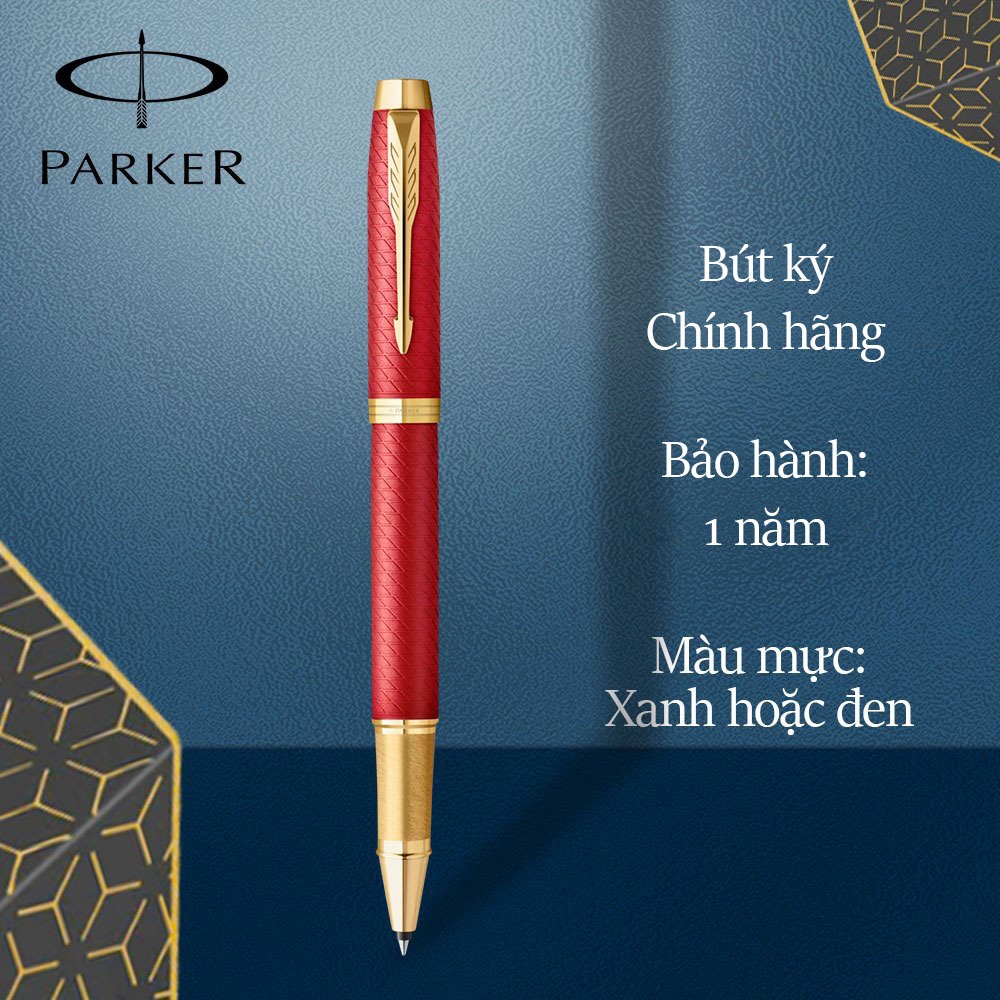 Bút Dạ Bi Parker IM Premium Rollerball Pen Chính Hãng, Thiết Kế Nhỏ Gọn, Mạ Vàng Sang Trọng