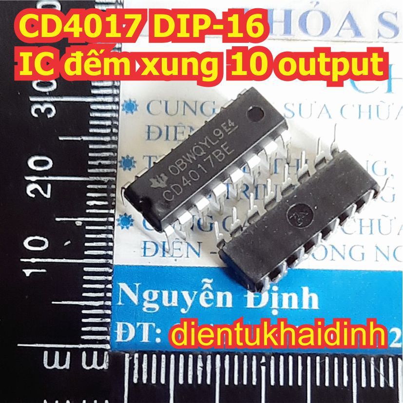 10 con CD4017BE CD4017 4017 DIP-16 IC đếm xung 10 output KDE1359