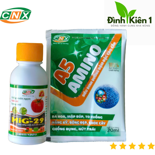 Combo 1 chai MIG 29 100ml CNX + 1 gói AMINO A5 20ml CNX - xoăn ngọn . xoăn lá , sượng trái , héo xan