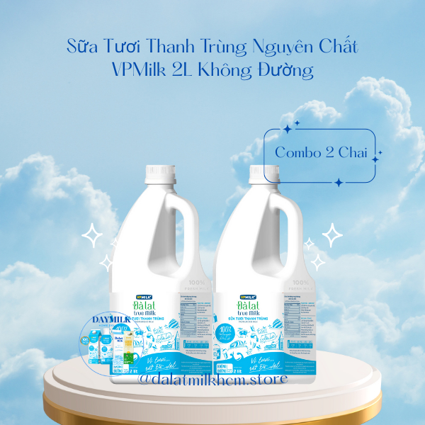 Sữa Tươi Thanh Trùng Nguyên Chất VPMilk 950ml Không Đường