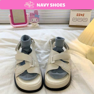   LOẠI 1- QC  Dép Sandal Nữ Ulzzang - Giày Sandal Nữ Quai Đan Chéo Chuẩn Hàng Quảng Châu Đế Cao 4 Phân NaVy Shoes 