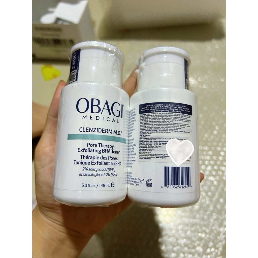[Mẫu Mới]Toner OBAGI BHA 2% Clenziderm M.D. Pore Therapy Exfoliating Tẩy Tế Bào Chết 148ml