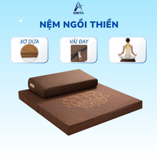  Nệm ngồi thiền xơ dừa ACHITA  D1A1  đệm ngồi thiền giúp thư giãn không xẹp lún tặng kèm bồ đoàn 