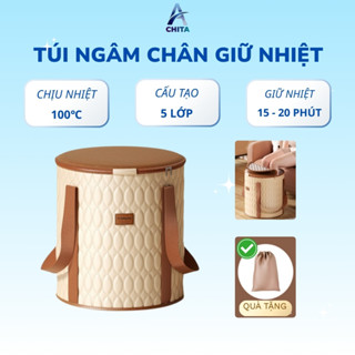  Túi ngâm chân gấp gọn ACHITA 5 lớp chịu nhiệt cao giữ nước ấm lâu chậu ngâm chân không lo lạnh 