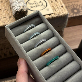  Nhẫn đá phong thuỷ - Mã Não Mỏng 