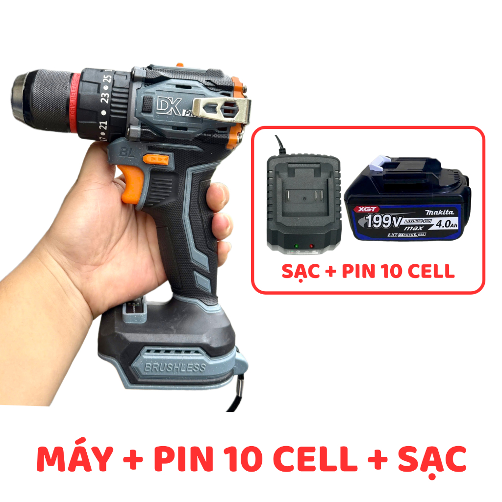 Thân Máy Khoan Pin DKPRO 3 Chức Năng – 2 Tốc Độ – Đảo Chiều – Chân Pin Phổ Thông