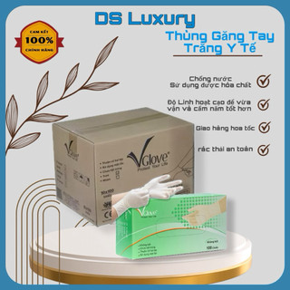 COMBO [Thùng 10 Hộp] Găng Tay Cao Su Y Tế Latex Trắng Không Bột Hộp 100 Chiếc