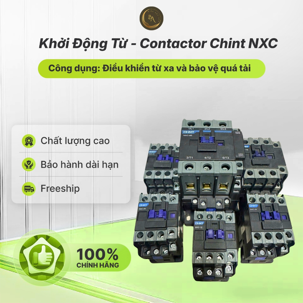 Khởi Động Từ - Contactor Chint NXC 9/12/18/22/25/32/35/38A (Chint NXC Contactor)