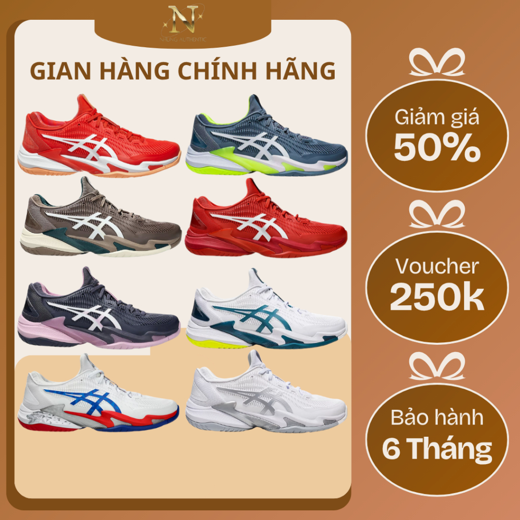 [HÀNG CHÍNH HÃNG]Giày Thể Thao Chạy Bộ Bóng Chuyển Tennis Pickleball Asics Court FF 3 Novak Full Màu
