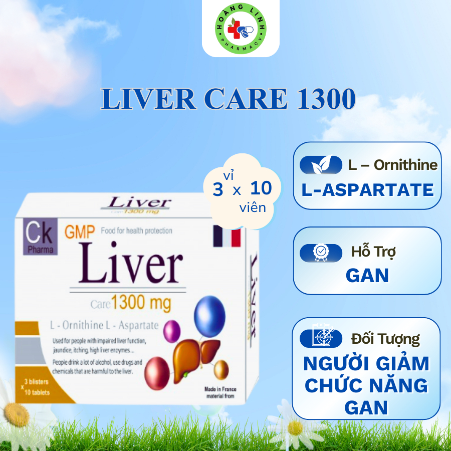 viên uống HỖ TRỢ GAN LIVER CARE 1300mg hộp 30 viên