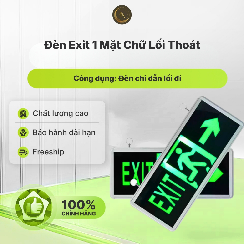 Đèn Exit 1 mặt có chữ lối thoát Đèn Exit 2 mặt có chữ lối thoát