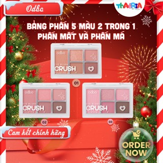   ODBO  Phấn Mắt 5 Ô Eye Blush Crush Palette ODS04 Bảng Mắt kèm Má Hồng 6g mịn lì lâu trôi 