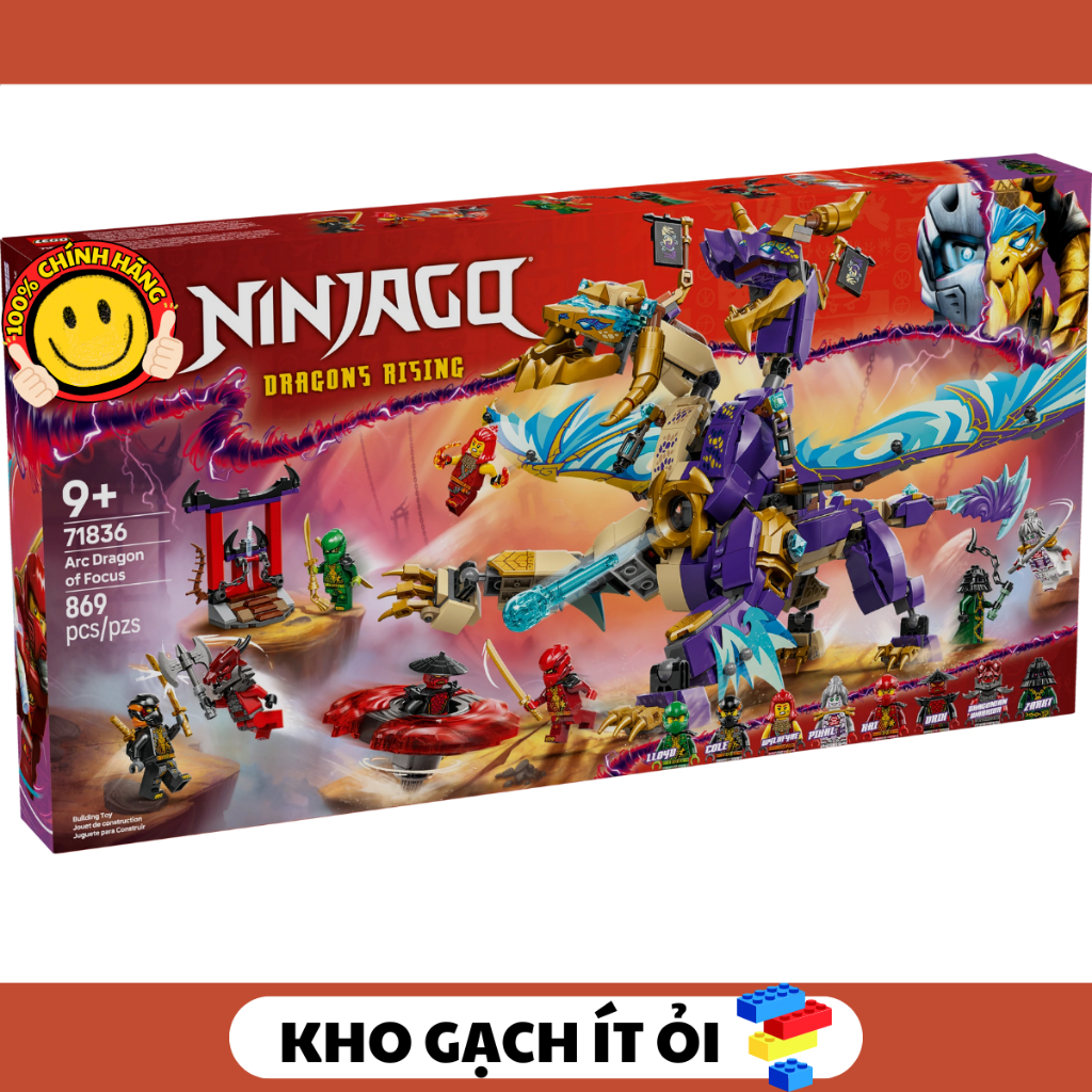 Set 71836 - Arc Dragon of Focus - Box + Sách + Đủ gạch rồng - No minifigures