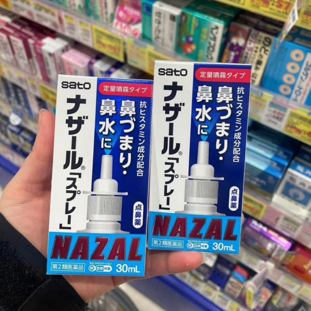 [Hành Air] Xịt Mũi Nazal Làm Sạch Xoang Mũi, Thông Mũi, Giảm Ngạt Mũi Nazal Sato 30ml Nhật