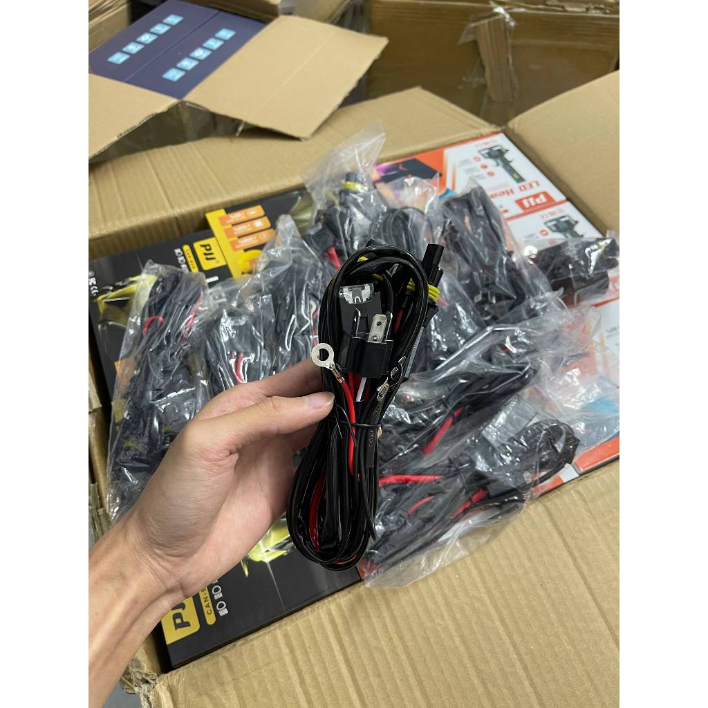 Bộ dây nguồn (dây giật) H4, Rơ le (Relay) chân H4 12V ra 2 đầu , đấu nguồn các loại BILED