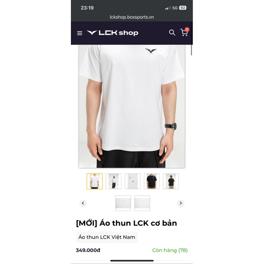 Áo Thun Lck cơ bản size L