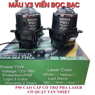  Đèn Bi Gầm P90 V2 NÂNG CẤP 70W TRỢ PHA LASER VÀNG LẮP ĐẶT OTO XE MÁY BẢO HÀNH 24 THÁNG 
