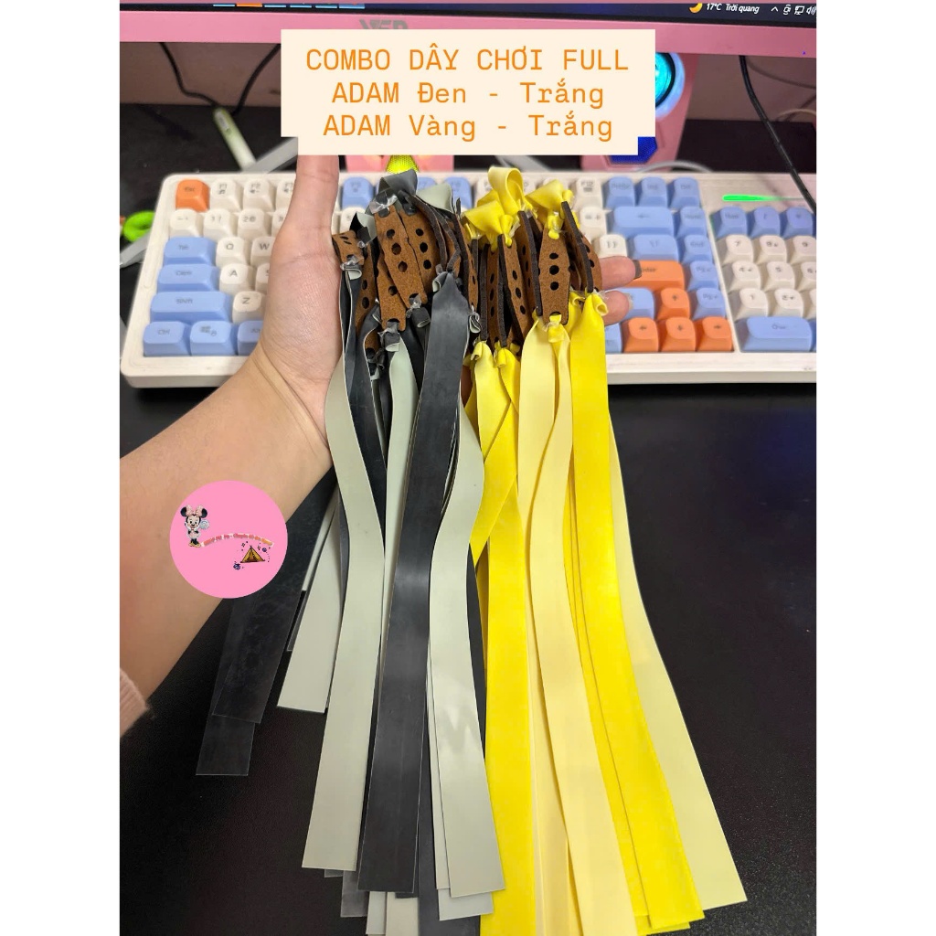 " Combo " Dây Chơi Full ADAM Đen - Trắng Và  ADAM Vàng - Trắng 0.65 Dài 25