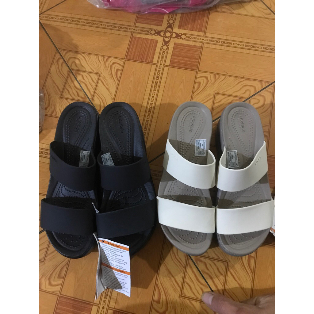 Dép xuồng CRocs nữ đế cao 6cm hàng cao cấp xuất khẩu