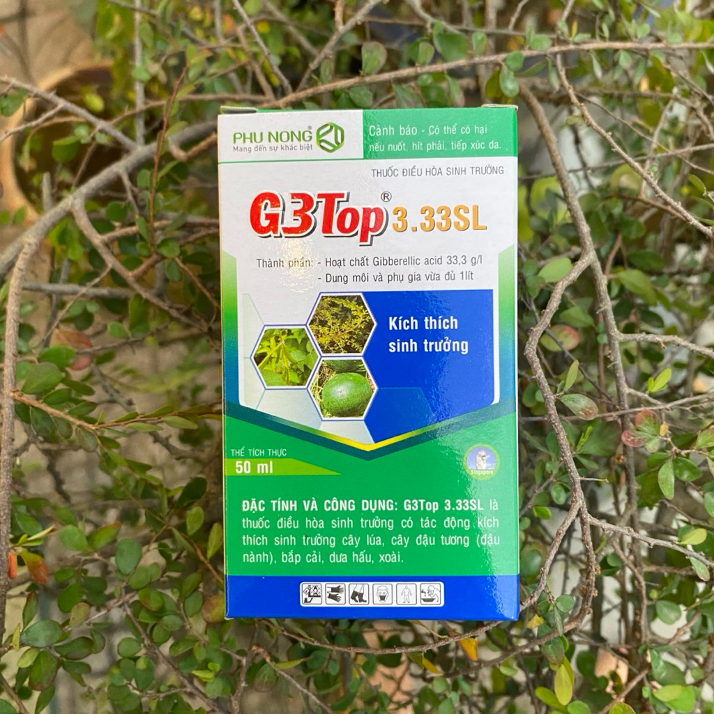 G3 TOP 3.33SL chai 50ML - Gibberellic acid 33,3 g/l - Kích sinh trưởng cây trồng phát triển nhanh