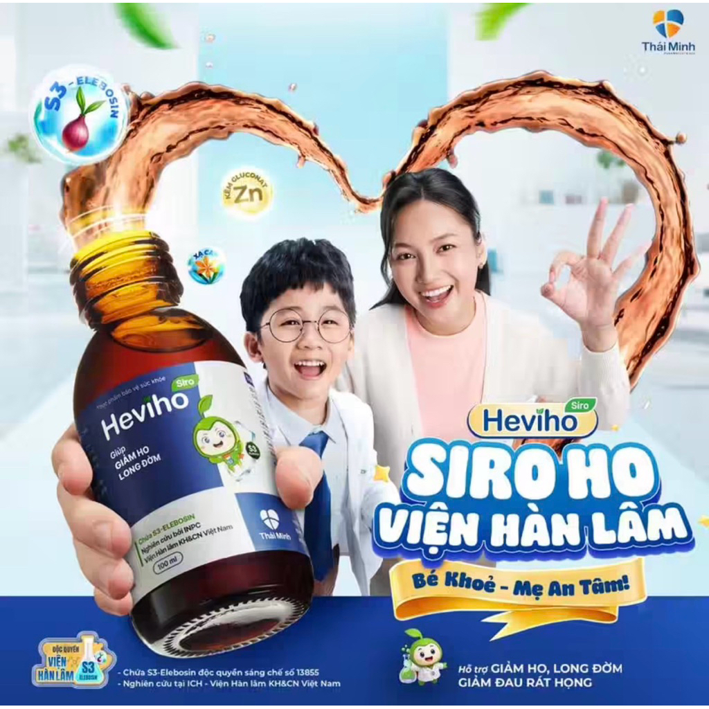 Heviho siro thảo dược hỗ trợ làm dịu cổ họng, mang lại cảm giác thoải mái khi dùng hằng ngày lọ 100m