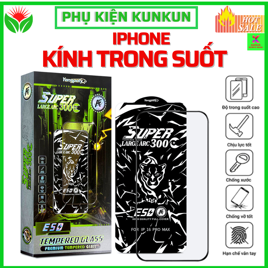 Kính cường lực iphone 17 Pro Max 16 Pro Max 15 Pro max 14 Plus 11 Pro max x xr xs max 12 Pro max 13 