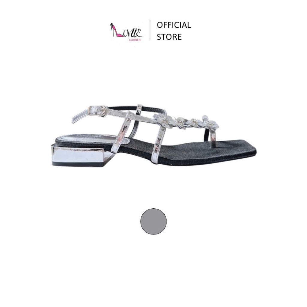LOVIIECORNER - GIÀY CAO GÓT NỮ MŨI VUÔNG ĐÍNH HOA TINH TẾ - SANDAL CAO GÓT NỮ XỎ NGÓN KHOÉT EO 3PHÂN