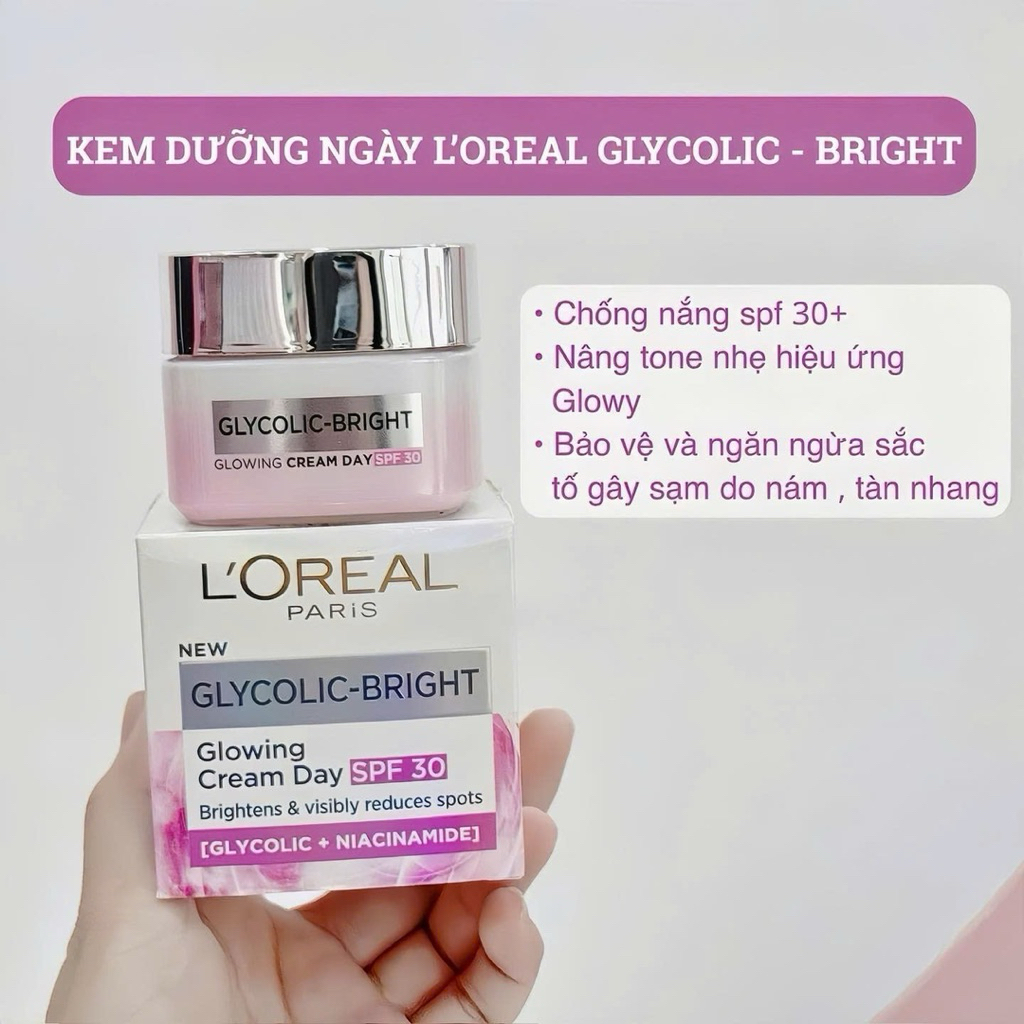Kem dưỡng Loreal Paris Glycolic Bright Glowing cream