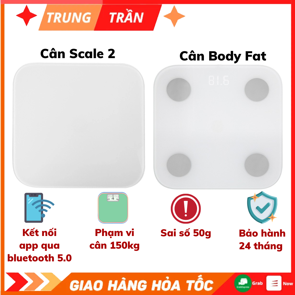 Cân sức khỏe điện tử thông minh Body Fat Scale S400 & Smart Scale 2, Theo dõi cân nặng sức khỏe hằng