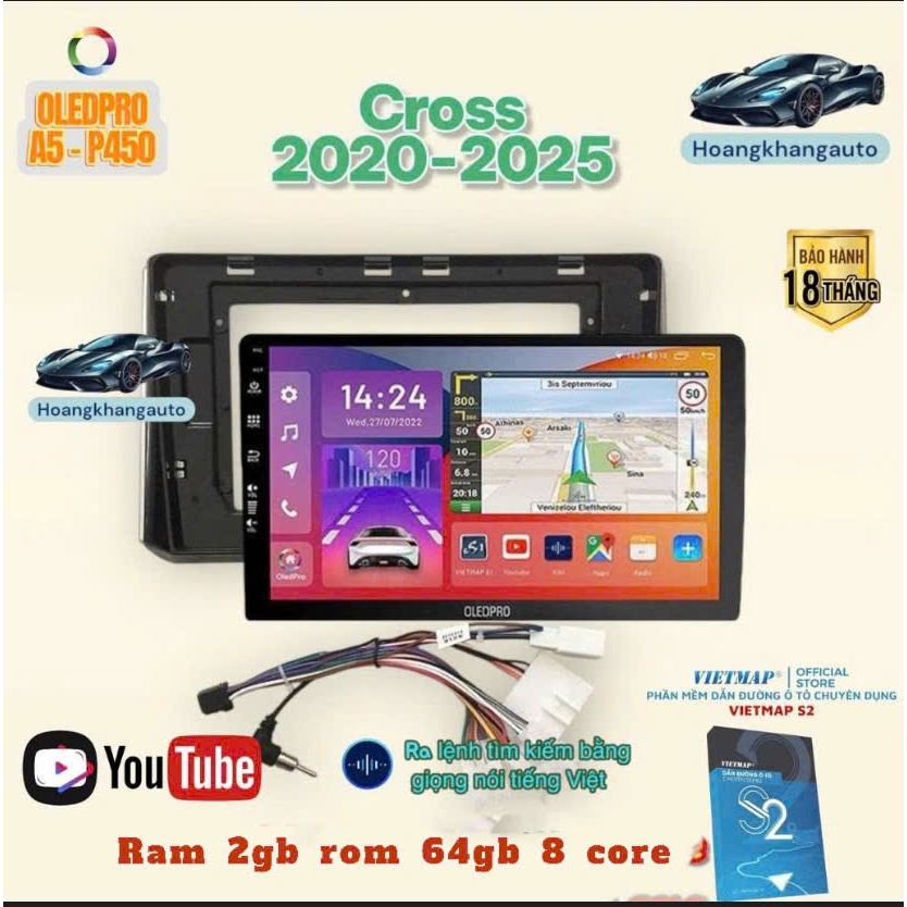 Combo Màn hình Android OLEDPRO A5 theo Xe Cross 2020 - 2025