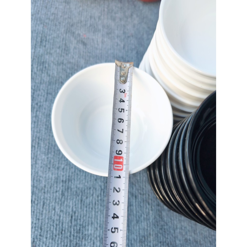 Combo 5 Chén Ăn Cơm Màu Đen, Nâu Trắng, Bát Ăn Cơm Melamine Cao Cấp