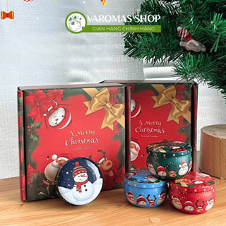  Set 4 Nến Thơm Giáng Sinh Varomas Họa Tiết Ông Già Noel Khử Mùi Làm Thơm Phong Cách Hoa Khô Thảo Mộc NEN13 