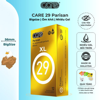  bao cao su size to bcs big size 55mm - 56mm CARE 29 nhiều gel - kéo dài thời gian - hương nước hoa 