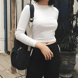 Áo Croptop Nữ Tay Dài CinZy SG Form Ôm Body Chất Liệu Thun Mịn Co Giãn Free Size