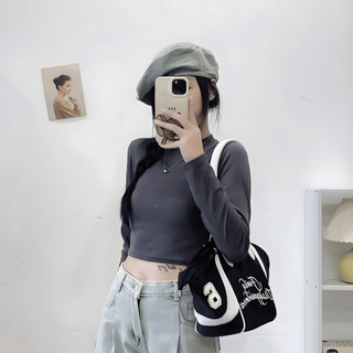 Áo Croptop Nữ Tay Dài CinZy SG Form Ôm Body Chất Liệu Thun Mịn Co Giãn Free Size