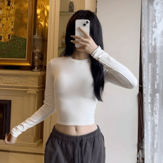 Áo Croptop Nữ Tay Dài CinZy SG Form Ôm Body Chất Liệu Thun Mịn Co Giãn Free Size