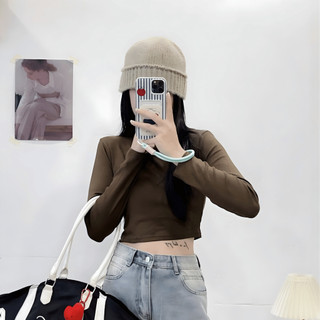 Áo Croptop Nữ Tay Dài CinZy SG Form Ôm Body Chất Liệu Thun Mịn Co Giãn Free Size